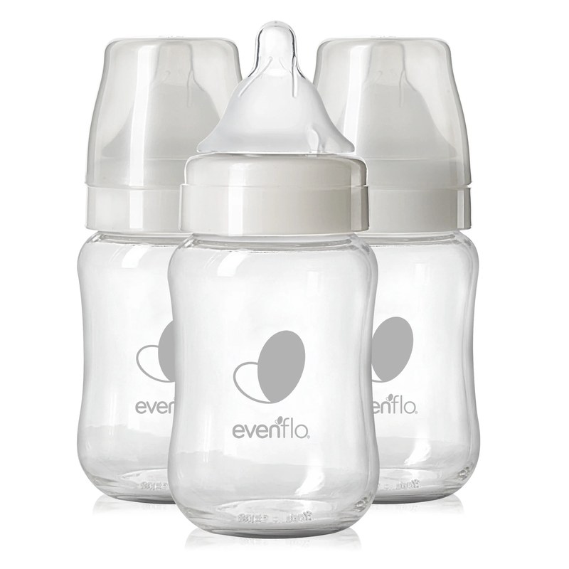 Evenflo Balance + wide neck glass baby bottles, 6 oz, 3-pack