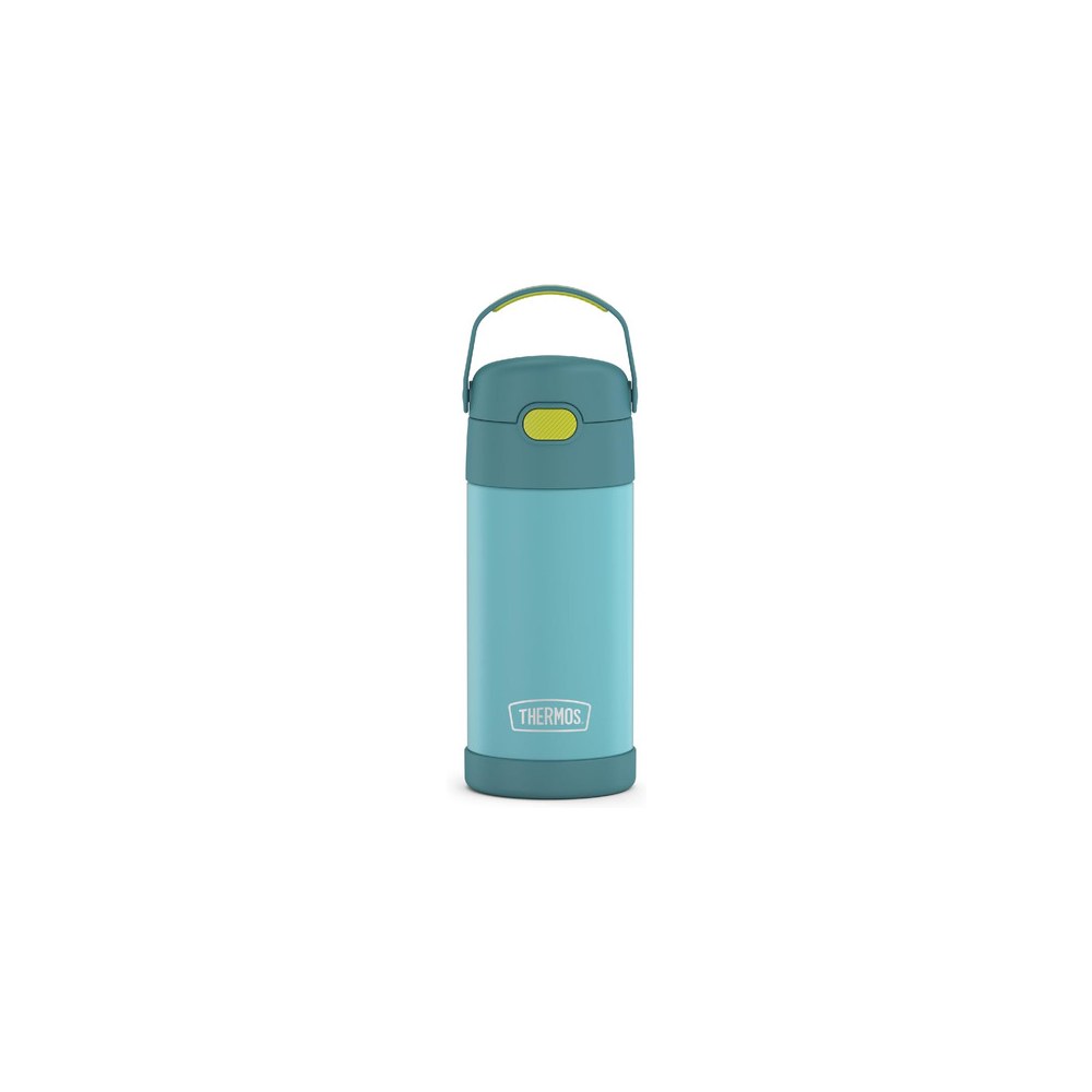 Thermos FUNtainer water bottle with straw, 12 ounce, stainless steel