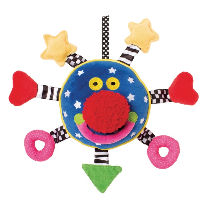 Manhattan Toy Baby Whoozit soft plush face with seven patterned arms