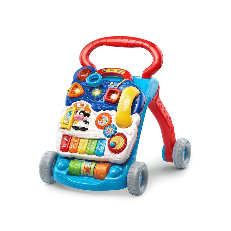VTech Sit-to-Stand Learning Walker in blue with activity panel