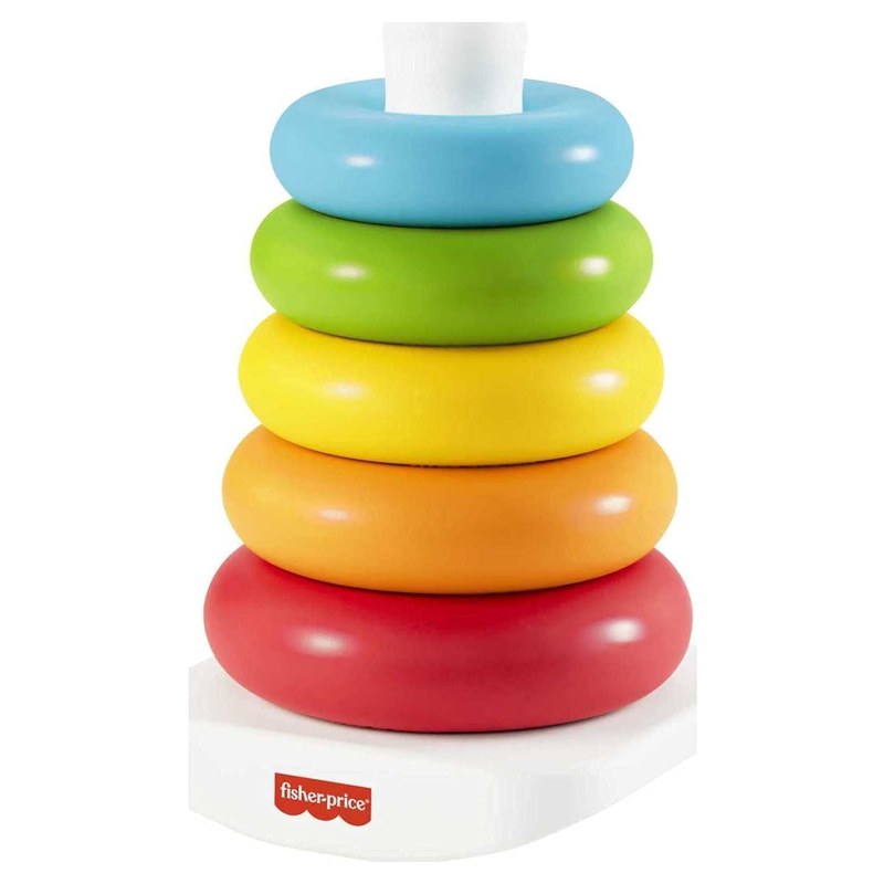 Fisher-Price Rock-a-Stack with five colorful rings on a wobble base