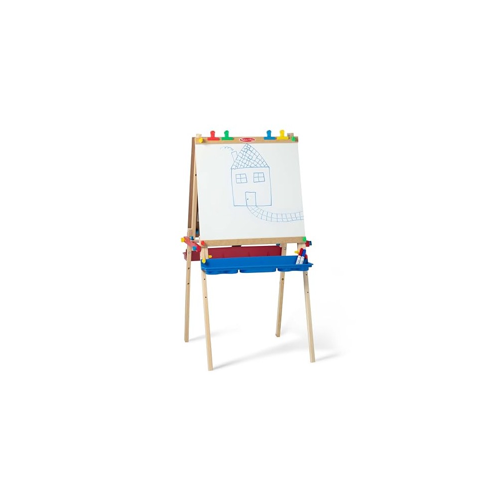 Melissa and Doug Deluxe Standing Art Easel with dry-erase board and supply tray