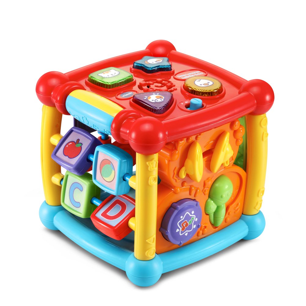 VTech Busy Learners Activity Cube with five play sides and light-up buttons